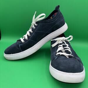 Robert Graham Shoes 10.5 US Suede Leather Sneakers Blue RGL5021 Mens